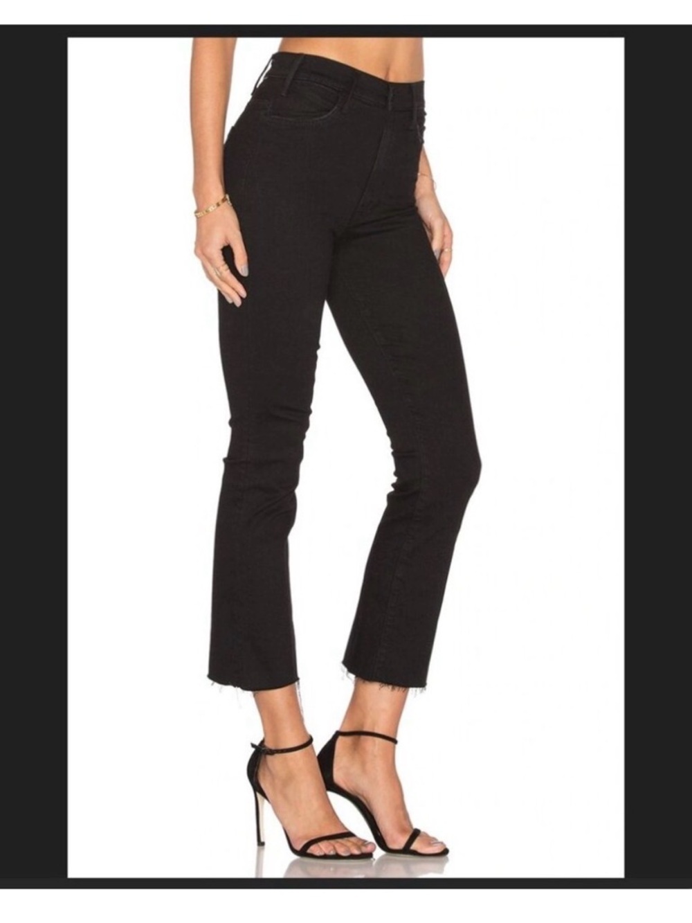 Mother “The Hustler” Ankle Fray Jeans – Not Guilty Black | Size 28 |